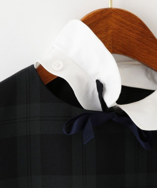 Tw ブラックウォッチ 白襟ワンピース グリーンレーベルリラクシング キッズ Green Label Relaxing Kids D Fashion