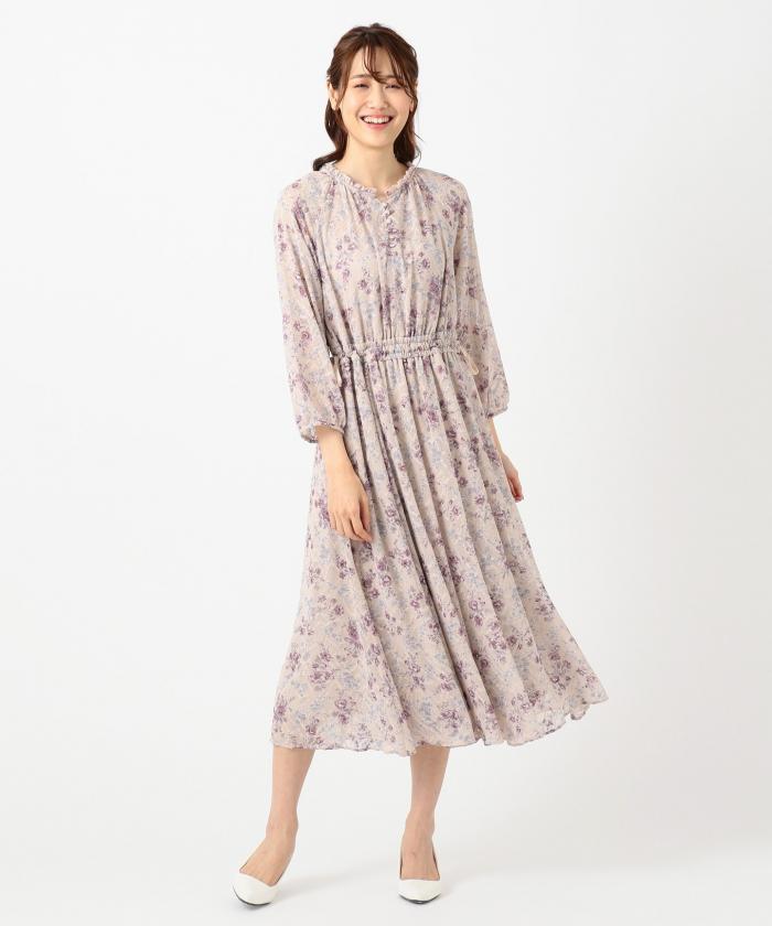 セール 50%OFF】【洗える】シェードmixフラワー ワンピース