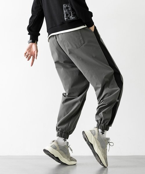 クーポン Hook 定番 裾絞り ストレッチ スポーツ ストリート ラックパンツ トラックパンツ 脇ラインデザイン Hook フック Hook D Fashion