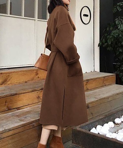 セール ウエストマークチェスターコート アウター ベーシック コート ロング丈 レディース 秋 冬 アミュレット Amulet D Fashion