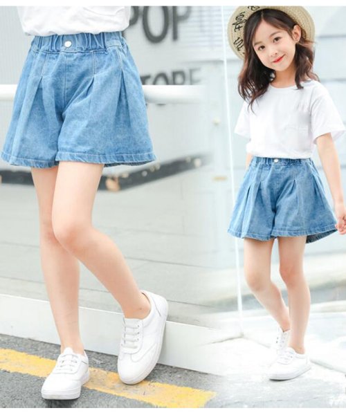 セール 子ども服 キッズ デニムショートパンツ 子供服 女の子 ジュニアサイズ ボトムス 小学生コーデ Kids 韓国服 ファッション ミニミニストア Miniministore D Fashion