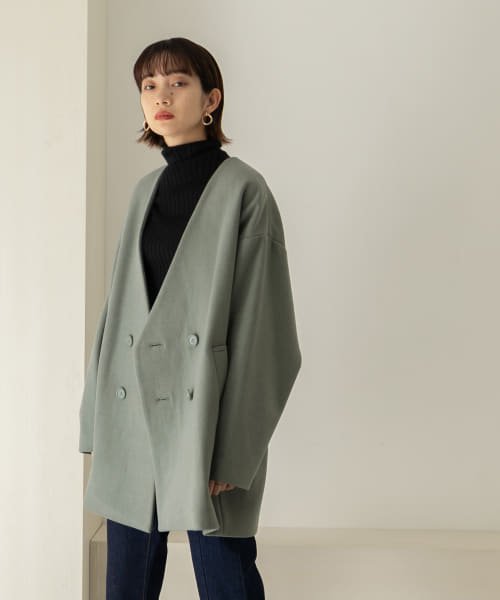 セール 50%OFF】BIGノーカラーショートコート(503608829) | ケービーエフ(KBF) - d fashion