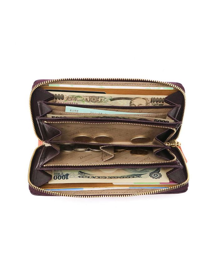 極美品 Dakota ダコタ 長財布 ブラウン レザー ラウンドファスナー ダコタ(dakota) 長財布ラウンドファスナー レディース長財布
