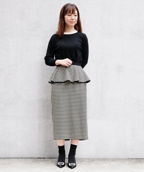 美人百花 11月号掲載 クラシカルエトレ ペプラムベルト付タイトスカート ストロベリーフィールズ Strawberry Fields D Fashion
