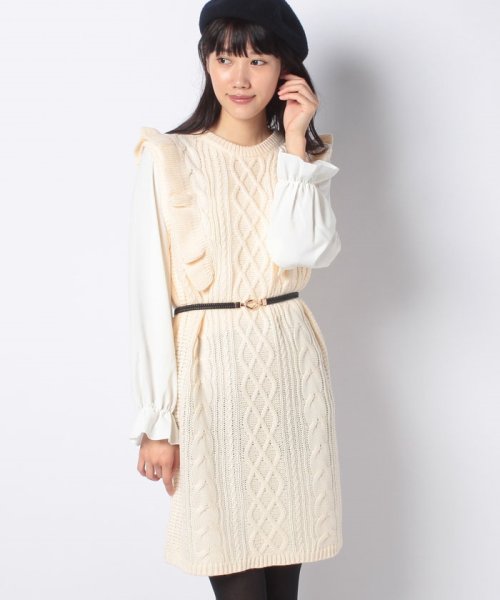 セール 袖異素材ケーブルニットワンピース イング Ingni D Fashion セール 袖異素材ケーブルニットワンピース イング Ingni D Fashion