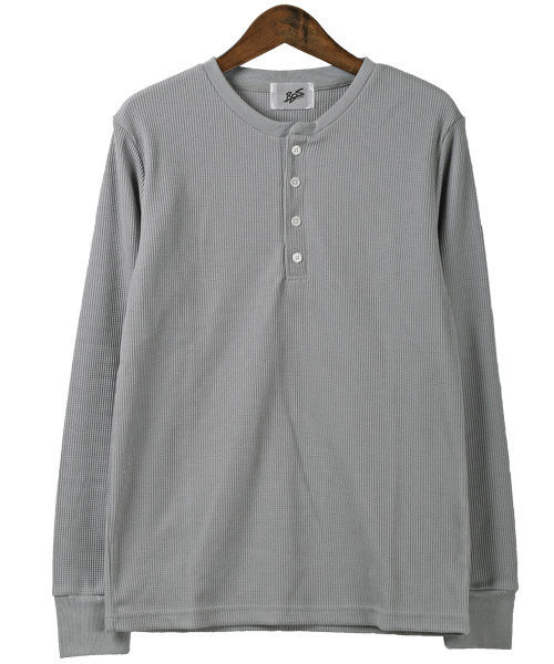 RRLワッフルヘンリーネックロングTシャツ 希少 RRL ワッフル サーマル ヘンリーネック シャツ Lサイズ