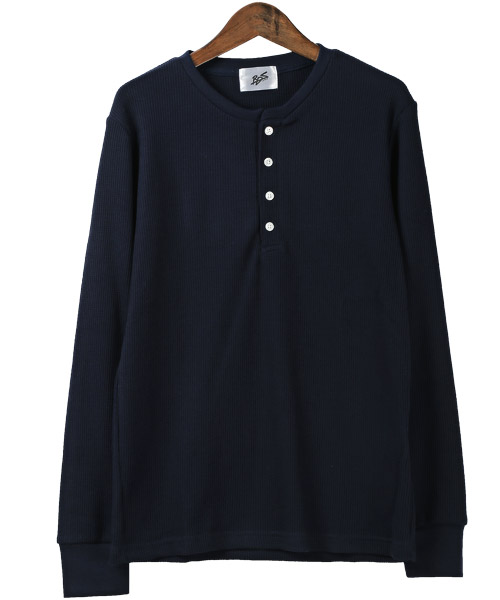 RRLワッフルヘンリーネックロングTシャツ ラグスタイル LUXSTYLE ワッフルヘンリーネック長袖Tシャツ/ロン