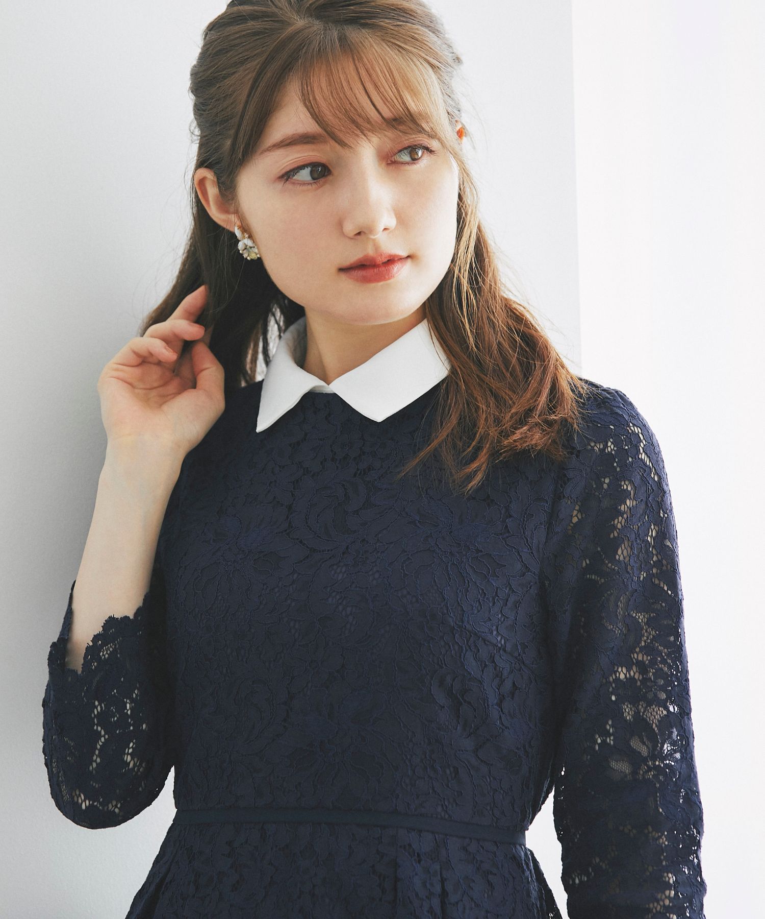 まつ♡きさん専用　ラインリブシャツワンピース ティアードドレス グレー 長袖 まつ♡きさん専用 ラインリブシャツワンピース ティアードドレス