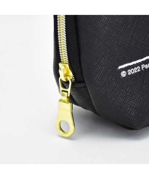 スヌーピー ポーチ 小物入れ レディース 女子 キャラクター ファスナー 刺繍 合皮 フェイス ラウンド コスメ 化粧 ポーチ ランナー Runner D Fashion