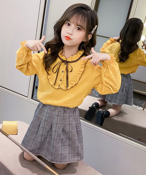 セール キッズ セットアップ 女の子 シャツ スカート 2点セット 長袖 おしゃれ カジュアル 秋冬 小学生 通学着 ミニチェック柄スカート ミニミニストア Miniministore D Fashion セール キッズ セットアップ 女の子 シャツ スカート 2点セット 長袖 おしゃれ カジュアル 秋冬 小学生 通学着 ミニチェック柄スカート ミニミニストア Miniministore D Fashion
