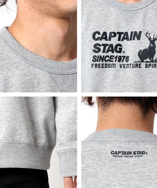 セール Captain Stag キャプテンスタッグ スウェット トレーナー あったか裏起毛 鹿 トナカイ ロゴ アウトドア マルカワ Marukawa D Fashion