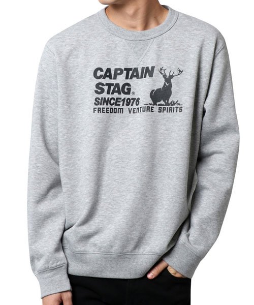 セール Captain Stag キャプテンスタッグ スウェット トレーナー あったか裏起毛 鹿 トナカイ ロゴ アウトドア マルカワ Marukawa D Fashion
