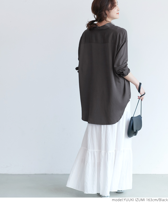 ブローディア BRODIAEA プレミアムコットンドルマン7分袖Tシャツ （ブラック） 30/- COMBED COTTON LONG SLEEVE T-SHIRT WITH BUTTON-UP SLEEVE
