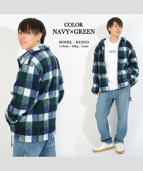 チェックボアジャケット レディース 送料無料/メール便不可 : 16-240718001-04 : coca - 通販 - Yahoo!ショッピング