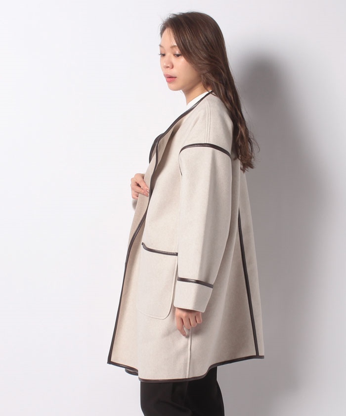 セール 50%OFF】ニットモッサパイピング付きコート(503707465 セール 50%OFF】ニットモッサパイピング付きコート(503707465