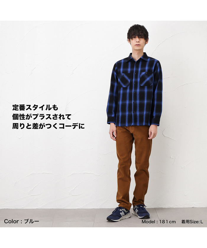 マックハウス Mac－House NAVY ネイビー フランネルシャツ