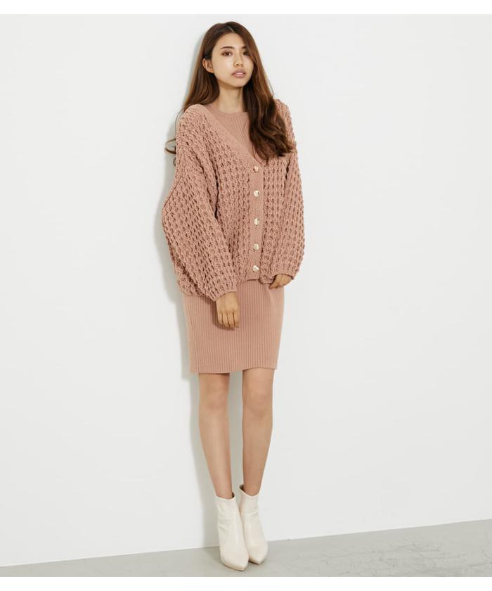セール 50%OFF】【田中みな実さん着用】ボリュームカーデSET セール 50%OFF】【田中みな実さん着用】ボリュームカーデSET