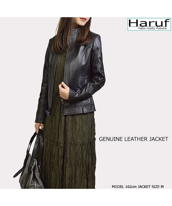 ☆美品☆ Haruf ハルフ ラムレザーシャツジャケット シングル Lサイズ Haruf レザージャケット メンズ 本革 革ジャン レザーシャツ