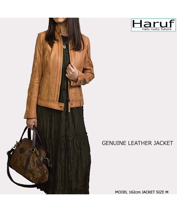 ☆美品☆ Haruf ハルフ ラムレザーシャツジャケット シングル Lサイズ Haruf レザージャケット メンズ 本革 革ジャン レザーシャツ
