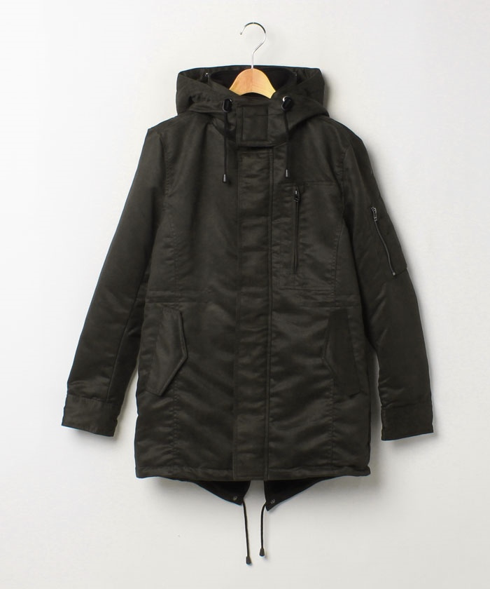 Julius 20-21aw dukkha ブラック フード付き モッズコート クーポン】マルカワ MARUKAWA フードファー付きモッズコート(2型