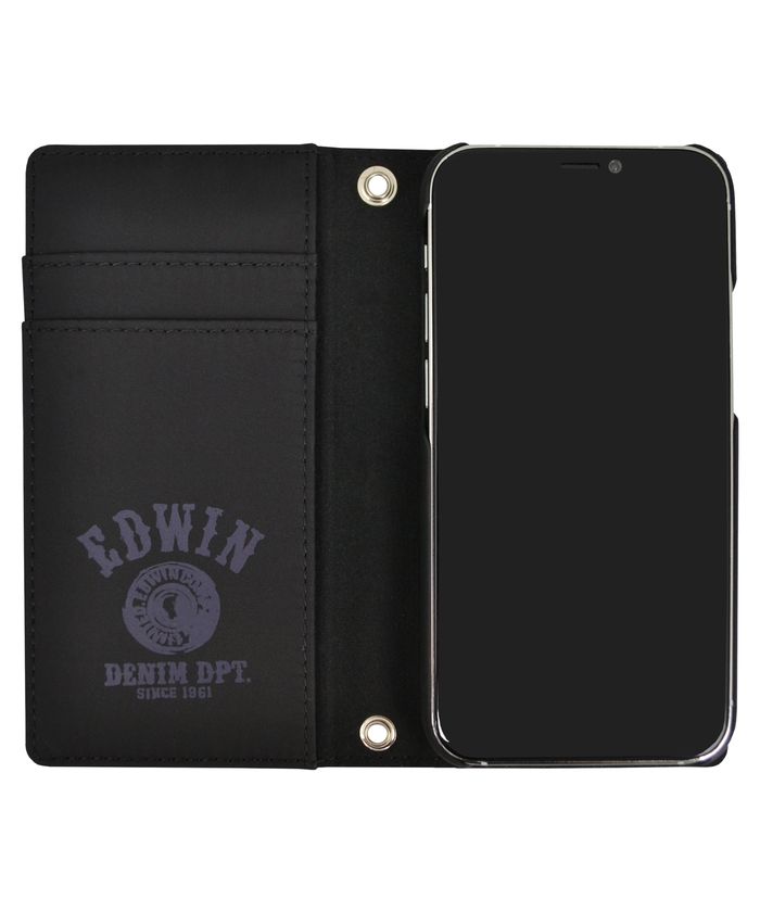 プラダ iPHONEケース ブラック 多機能ネックバッグ / デニムも iphoneケース iPhone12mini エドウイン EDWIN 手帳ケース