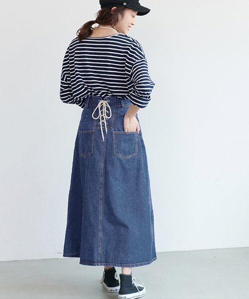 セール バックレースアップデニムスカート コカ Coca D Fashion