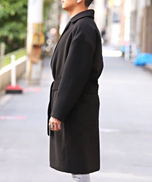 フェイクウールロングチェスターコート チェスターコート コート メンズ ウール Bitter ビター系 秋冬 ラグスタイル Luxstyle D Fashion