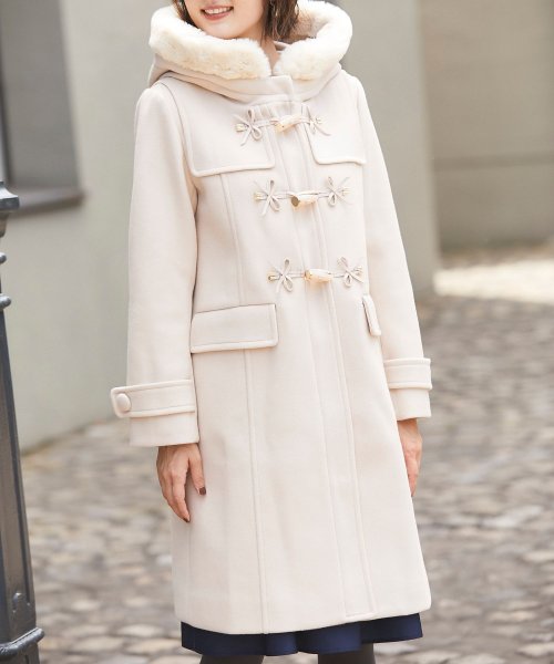 ファー付きりぼん装飾ロングダッフルコート トッコクローゼット Tocco Closet D Fashion