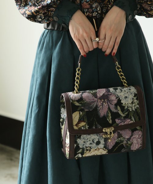 花柄ゴブラン2wayデザインショルダーバッグ オシャレウォーカー Osharewalker D Fashion