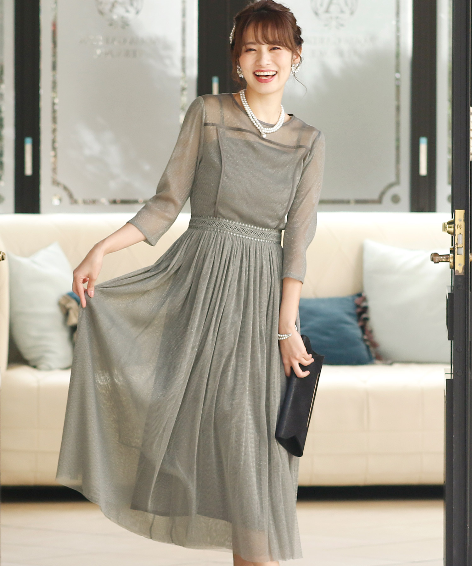 美品　EMOTIONALL DRESSES 36 ラメ入り　パーティドレス 楽天市場】ワンピース パーティドレス カラーフォーマル 東京