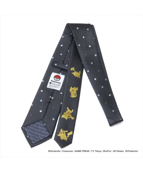 Pokemon ポケモン ピカチュウ ネクタイ グレー系 ドット柄 小剣切り替え ブリックハウス Brickhouse D Fashion