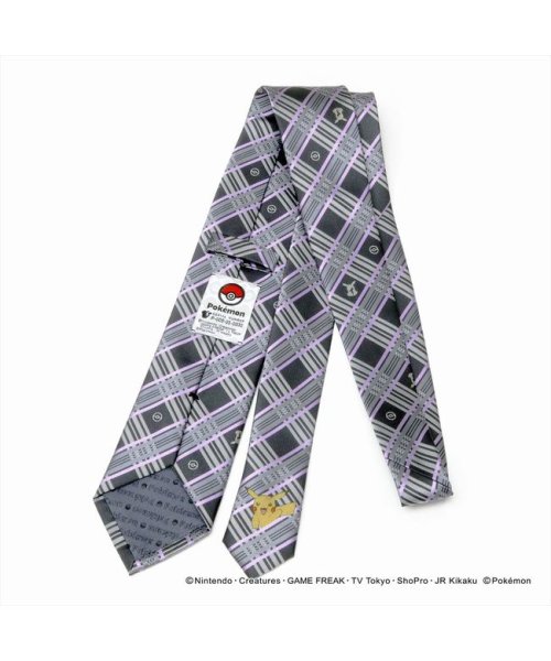 ポケモン ピカチュウ ネクタイ グレー系 チェック柄 Tokyo Shirts Tokyo Shirts D Fashion