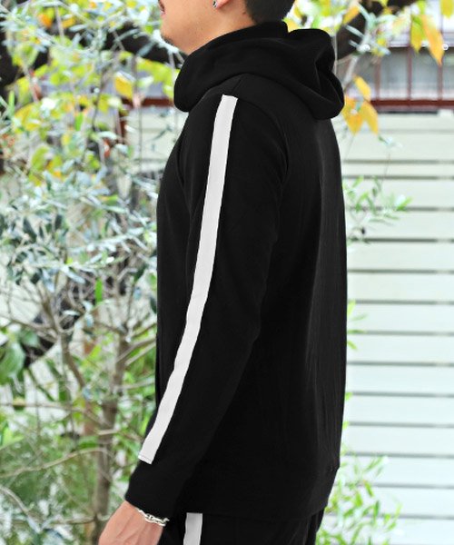 セール15 Off ライン入りプルパーカー パーカー メンズ スウェット 袖ライン サイドライン プルオーバー ラグスタイル Luxstyle D Fashion