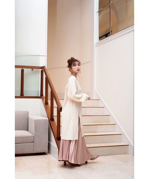 MAGASEEK/d fashion別注カラー】レイヤードスリットニット MAGASEEK/d fashion別注カラー】レイヤードスリットニット