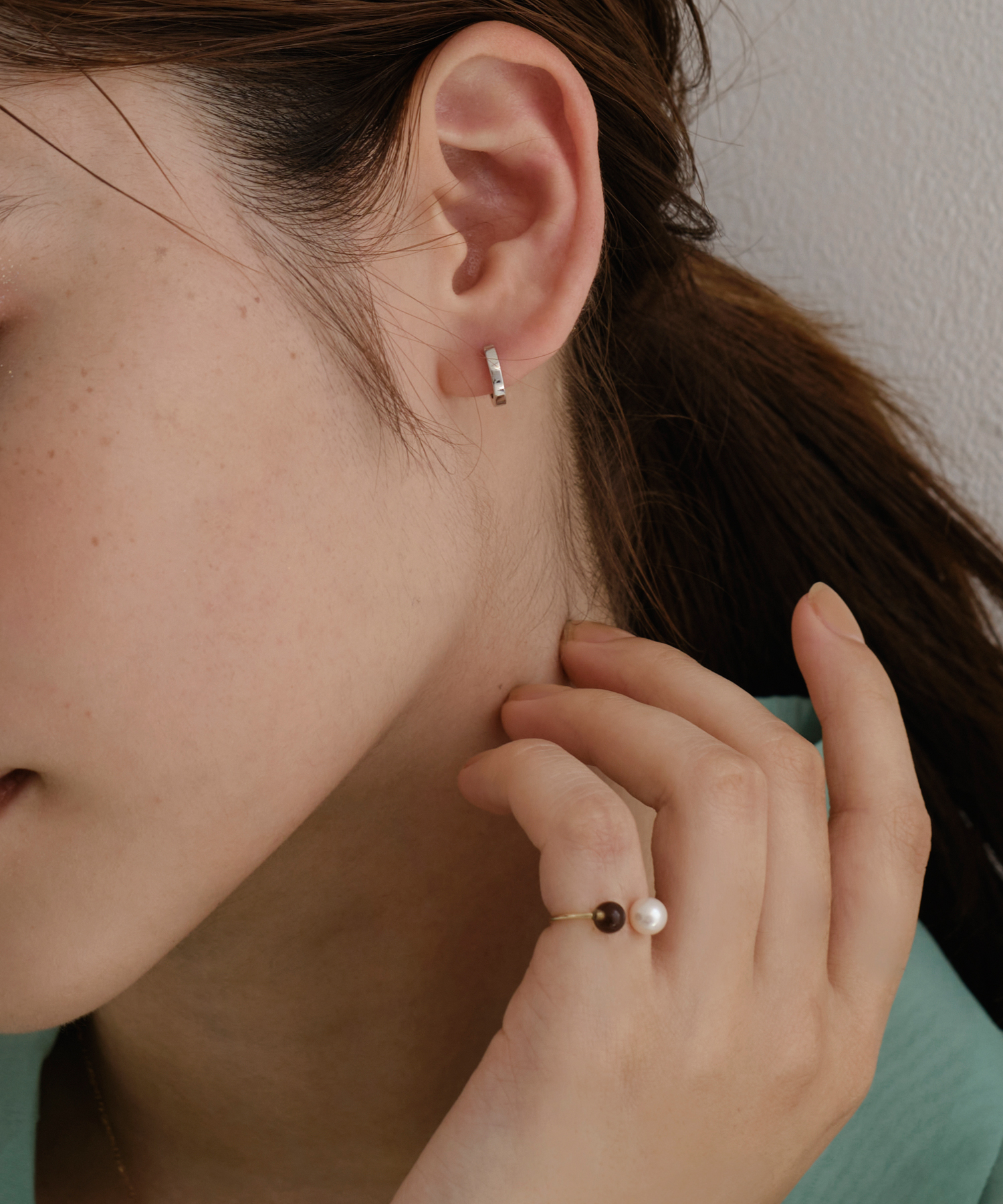 K10】ストレートフープピアス/ユニセックス（ピアス（両耳用