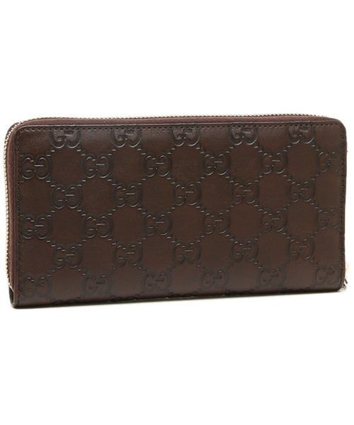 グッチ 財布 レディース Gucci A0v1g 19 グッチシマ メタルバー ラウンドファスナー長財布 チョコレート グッチ Gucci D Fashion