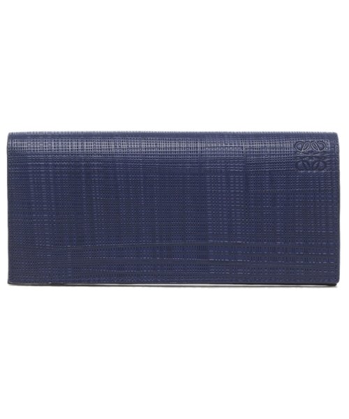 セール ロエベ 長財布 メンズ リネン ロングホリゾンタル Loewe 5110 ネイビーブルー ロエベ Loewe D Fashion