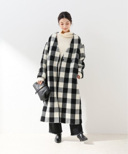 セール ブロックチェックvカラーロングコート スピック スパン Spick Span D Fashion セール ブロックチェックvカラーロングコート スピック スパン Spick Span D Fashion