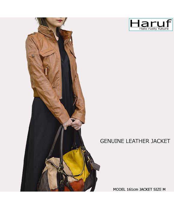 ☆美品☆ Haruf ハルフ ラムレザーシャツジャケット シングル L