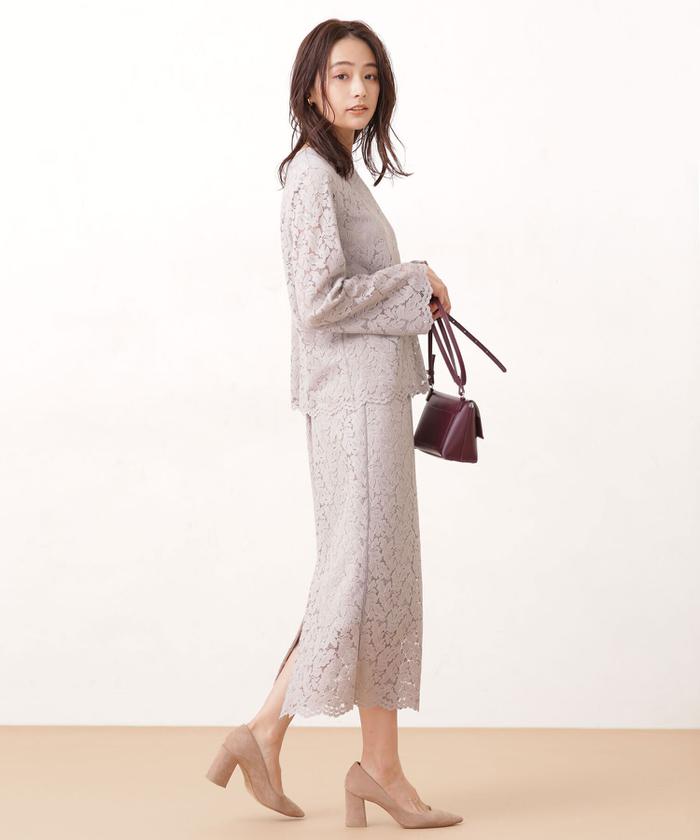 セール 50%OFF】リーフレースバックボタンブラウス セール 50%OFF】リーフレースバックボタンブラウス