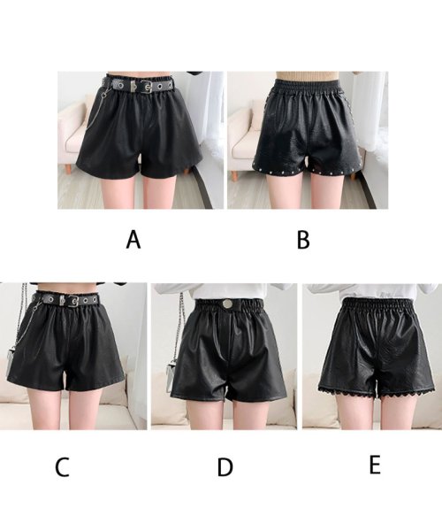 セール ショートパンツ レディース フェイクレザー ショートパンツ レザーパンツ 短パン ショーパン 革 ボトムス 黒 ブラック 無地 ショッピングゴー Shoppinggo D Fashion