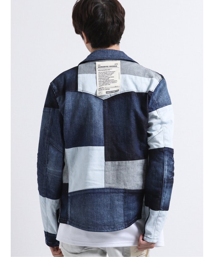 ニ*ン様 cab clothing ダブルライダースジャケット 美品 MADE IN JAPAN デニム切替ダブルライダース(503050831