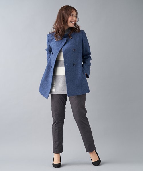 セール ダブルボタンコート レリアンプラスハウス Leilian Plus House D Fashion セール ダブルボタンコート レリアンプラスハウス Leilian Plus House D Fashion