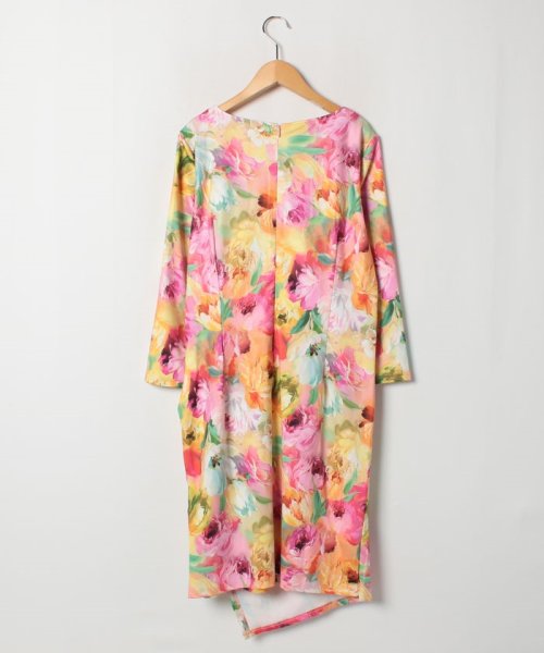 ジャージー素材ぼかし花柄カシュクールワンピース ラナン Ranan D Fashion ジャージー素材ぼかし花柄カシュクールワンピース ラナン Ranan D Fashion
