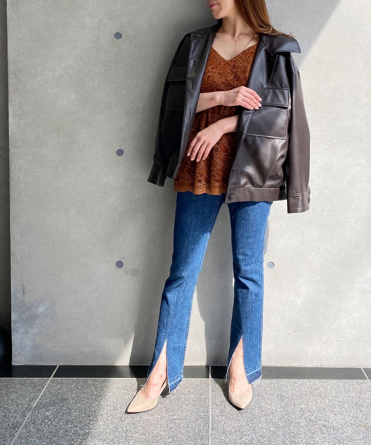 セール】【新色追加】COEL×YANUK スリットデニムパンツ セール】【新色追加】COEL×YANUK スリットデニムパンツ