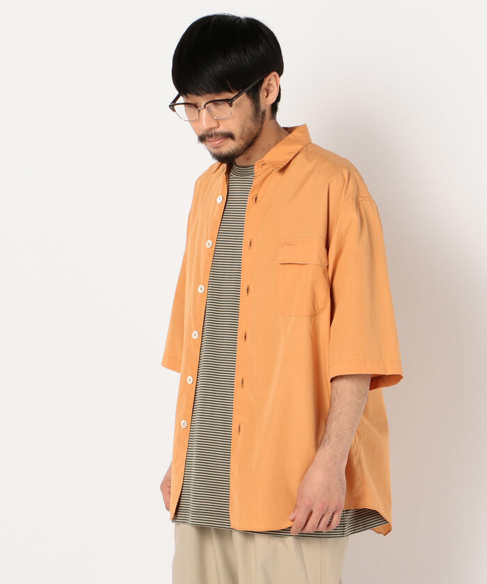 993 新品 UNFILO アンフィ―ロ ノーカラーコンフォートシャツ日本製M UNFILO コンフォート バンドカラーシャツ （グレイッシュ