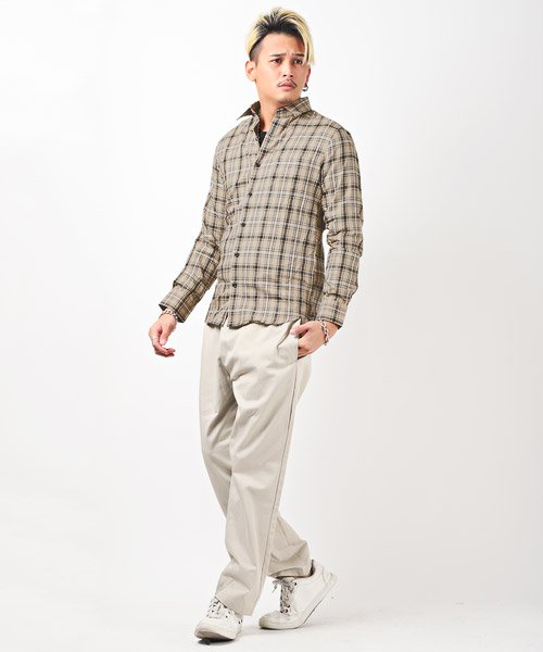 セール チェックシャツ 長袖シャツ メンズ チェックシャツ チェック柄 総柄 ラグスタイル Luxstyle D Fashion