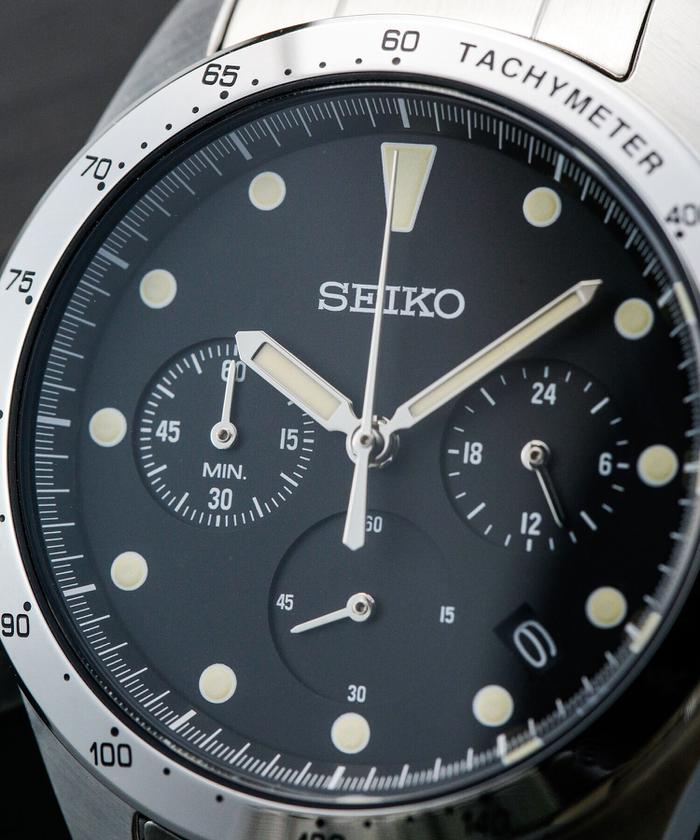 SEIKO/別注セイコー×ナノ・ユニバース クオーツクロノグラフブラック 