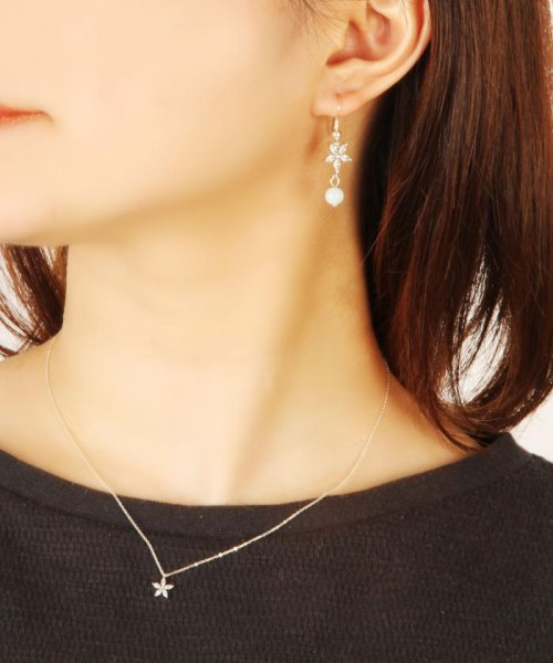 大人可愛いガラスアクセサリー シルバー925 アマゾナイト花ガラスピアス ワイスチャーム Wythecharm D Fashion 大人可愛いガラスアクセサリー シルバー925 アマゾナイト花ガラスピアス ワイスチャーム Wythecharm D Fashion