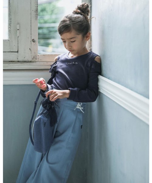 デニム 風 ストレッチ ワイド パンツ 90 150cm ベベ Bebe D Fashion デニム 風 ストレッチ ワイド パンツ 90 150cm ベベ Bebe D Fashion